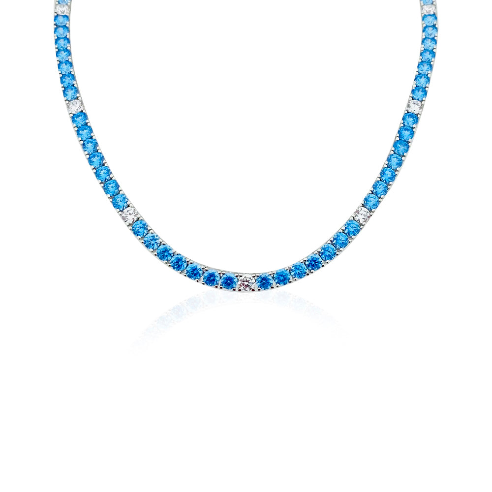 Blue Tennis Necklace